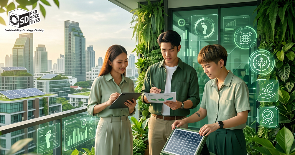 คนไทย Gen Z กำลังเติบโตสู่สายอาชีพ Green Skills ในยุค Climate Transition เช่น Verifier, ESG Consultant และ Green Tech SD Perspectives : ESG & Business Strategy Media in Thailand