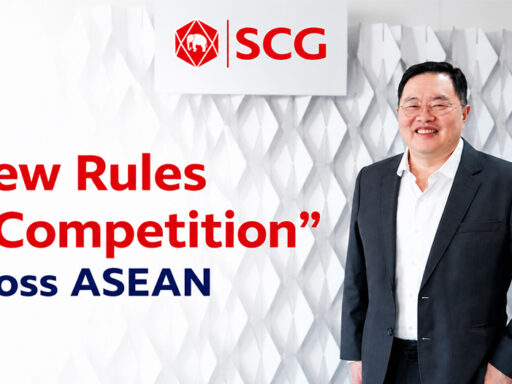 SCG executive discussing emerging New Rules of Competition across ASEAN industries, focusing on AI, regional competitiveness, green transformation and long-term business strategy.