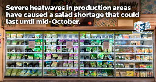 Supermarket notice in France explaining a salad shortage caused by severe heatwaves SD Perspectives : Lifestyle Sustainability Media in Thailand.