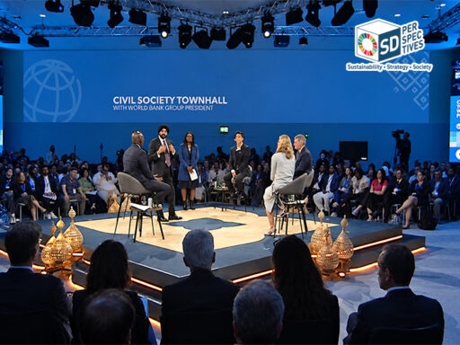 บรรยากาศเวที Civil Society Townhall with World Bank Group President พร้อมผู้เข้าร่วมภาคประชาสังคม